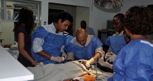 Endoscopic surgery in progress